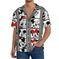 thumbnail image 3 of Mickey Men's Cuban Shirts Casual Button Down Short Sleeve Dress Shirt Summer Beach Hawaiian Shirts Small, 3 of 7