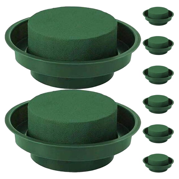 LOLIPPYY 8-Piece Green Floral Foam Set with Round Wet Foam Blocks for Wedding Aisle and Party Decoration Use
