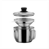 Rollbacks & More Stainless Steel Fat Separator 1L/4 Cup, Gravy Grease with Strainer and Glass Lid, Soup Oil Cup
