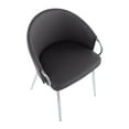 thumbnail image 6 of Silver Orchid  Battista Silver Upholstered Chair Grey Faux Leather, 6 of 7