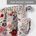 thumbnail image 6 of Pink Flowers Farmhouse Short Window Curtain Valances, Spring Farmhouse Floral Leaves Vintage Rod Pocket Kitchen Valances for Living Room Bedroom Bathroom Cafe 54" x 18", 6 of 8