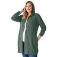 thumbnail image 3 of Woman Within Plus Size Cable Cardigan Hoodie, 3 of 5