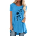thumbnail image 1 of Femmes Mode Décontractée Chemises Imprimées Manches Courtes T-Shirt Ample Hauts Tunique Blouse, 1 of 1