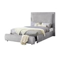 thumbnail image 4 of Lit Grand Reby avec Pied de Lit de Rangement - Revêtement en Chenille Gris, 4 of 10