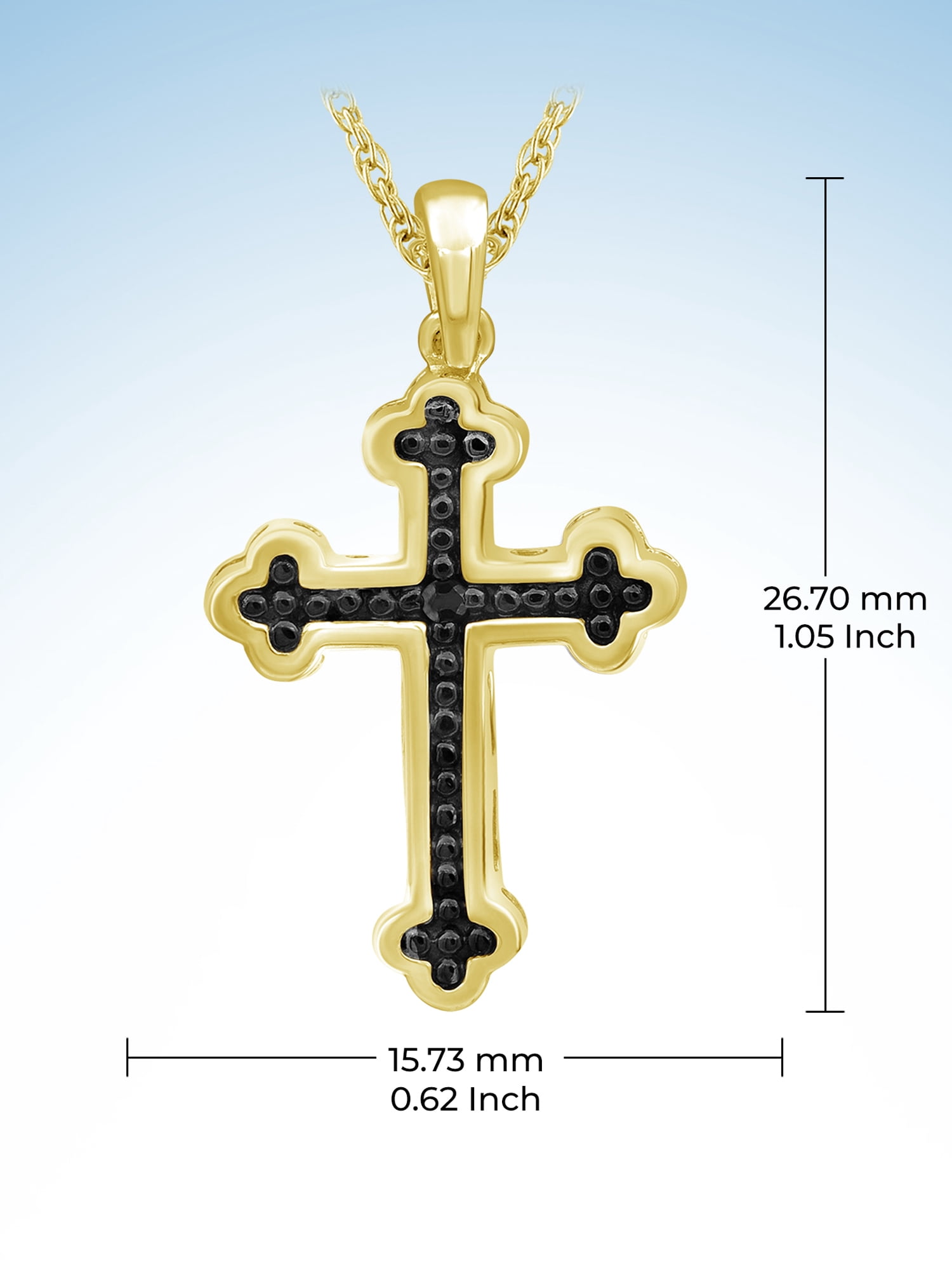 JewelersClub Diamond Cross Pendant Necklace for Women | 14K gold-plated Silver