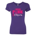 thumbnail image 2 of Wild Bobby, I Wear Pink for My Mom Survivor Awareness Womens Slim Fit Junior Tee, Purple Rush, Small, 2 of 3