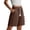 Brown, variant on Drawstring Pants Pleated Knot Front,with Pockets High Elastic Waist Everyday Vacation Summer Shorts for Women