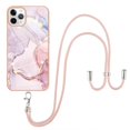 thumbnail image 2 of iPhone 11 Pro Max Case, Allytech Marble Pattern Rubber Slim Fit Lightweight Shoulder Strap Lanyard Anti-scratch Shockproof Heavy Protection Back Cover for Apple iPhone 11 Pro Max, Pink, 2 of 4
