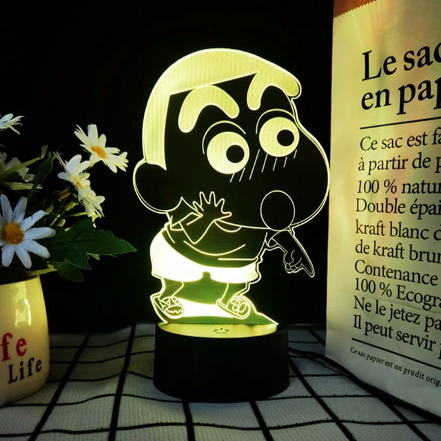Lámpara nocturna 3D Illusion Crayons Shin Chans Anime Decor