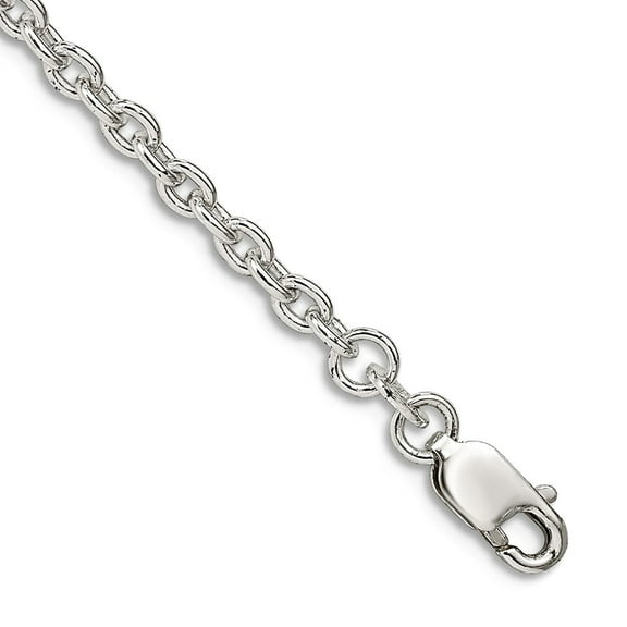 925 Sterling Silver Polished 2.75mm Cable Chain Bracelet 7 Inch Lobster Claw Link Bracelet for Women and Men