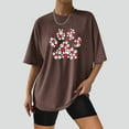 thumbnail image 3 of Birdeem Mode Femme T-Shirt Uni à Col Rond Imprimé à Manches Courtes Impression Blouse Ample Hauts, 3 of 5