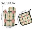 thumbnail image 2 of Yayeee Oven Mitts and Pot Holder Set of 4 Heat Resistant Kitchen Gloves Baking Hot Pad, Retro Green Stars, 2 of 5