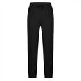 thumbnail image 3 of Ndbuld Sweatpants Athletic Pants Traning Track Pants Joggers for Men Drawstring Elastic Waist And Solid Color Pocket Hoodie Binding Leg Pants Tracksuit Pants Rollbacks,Black,L, 3 of 5
