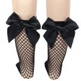 thumbnail image 2 of Chaussettes Résille pour Femmes Chaussettes Hautes en Maille Bas de Mode avec Noeud en Satin, 2 of 5