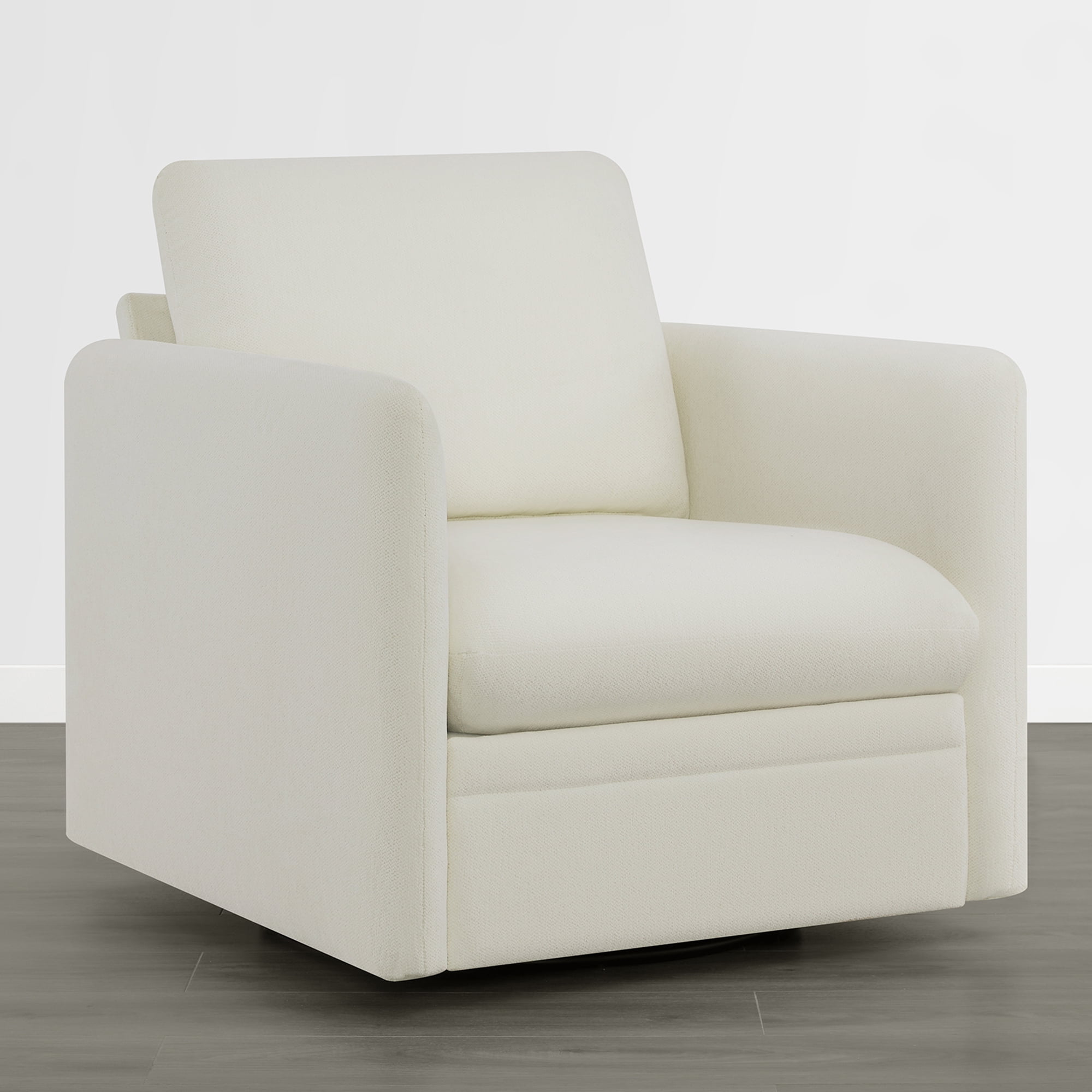 Spruce & Spring 360° Swivel Accent Chair with Reversible Cushion, Linen