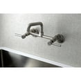 thumbnail image 2 of Kingston Brass KS823SN Concord Two-Handle Wall-Mount Kitchen Faucet, Brushed Nickel, 2 of 5