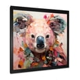 thumbnail image 2 of Designart "Floral Koala in Pink and Green IV" Animals Framed Wall Art Decor - Modern Pink Koala Entryway Framed Wall Art, 2 of 6