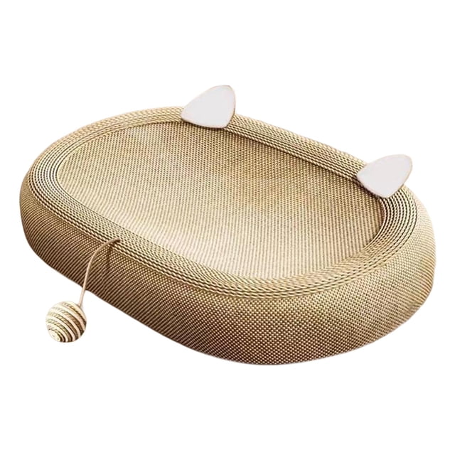 Rascador de Sisal para gatos, almohadilla rascadora para gatos de interior, juguetes de entrenamiento, cama ovalada para rascar gatos, para jugar con Trenzado de sisal