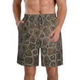 thumbnail image 1 of Faty-T Petoskey Stone Print Men's Swim Trunks | Quick Dry Drawstring Beach Shorts, 1 of 7