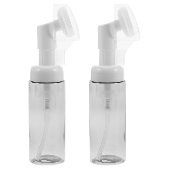 Dispensador portátil de jabón espumoso de plástico de 2 piezas con boquillas de 60 ml para lavado facial y corporal, tamaño de viaje, para artículos de tocador y cuidado de la piel