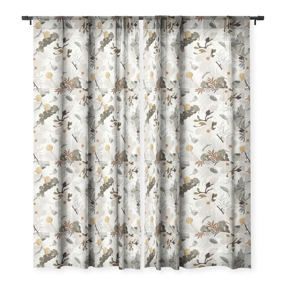 Society6 Iveta Abolina Ella Cream 96" x 50" Single PanelSheer Window Curtain
