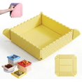 thumbnail image 1 of 2-in-1 Magnetic Foldable Silicone Mat & Serving Tray, Heat Resistant Collapsible Tray for Kitchen Counter, Camping & RV(Yellow), 1 of 6