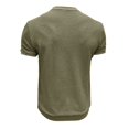 thumbnail image 6 of Men’s Short Sleeve Round Neck Solid Color Knitted Pullover T-Shirt Spring Summer Top, 6 of 8