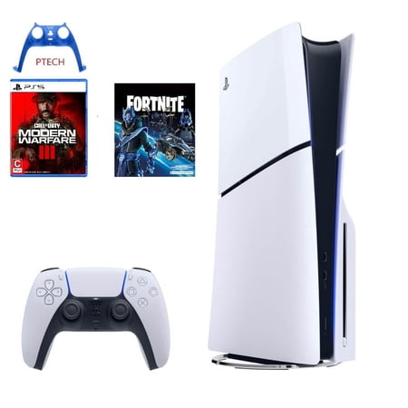 2024 Newest Sony - Playstation - 5 - Disc - Version- Fortnite Cobalt Star Pack with Call of Duty Modern Warfare III Bundle and Ptech Silicone Controller Cover Skin