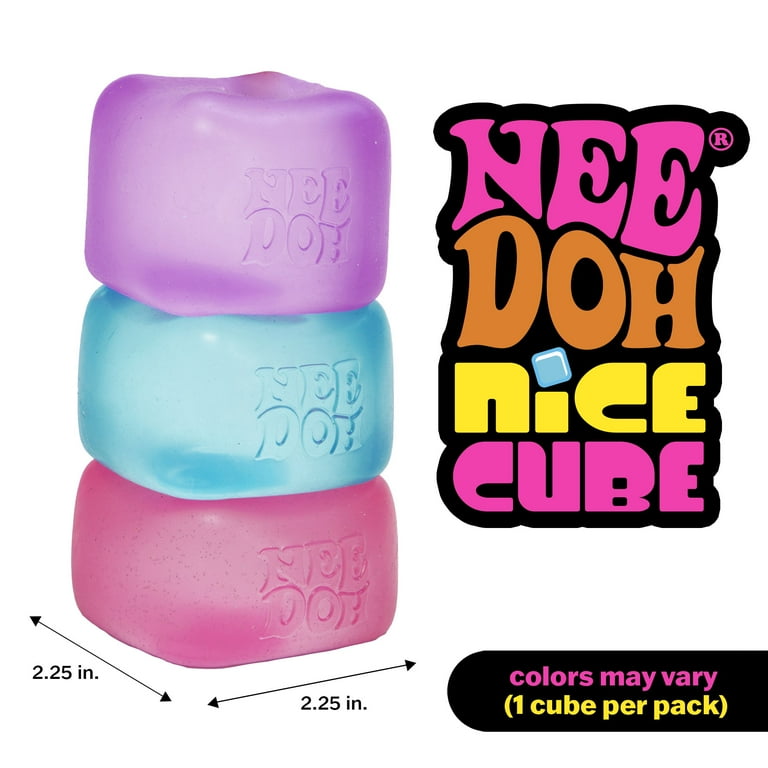 Nee Doh Nice Cube Squish Toy, Ages 3+ (1 Random Color)