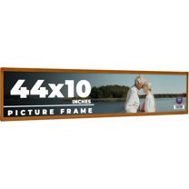 44x10 Honey Brown Real Wood Picture Frame Width 0.75 inches | Interior Frame Depth 0.5 inches |