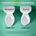 thumbnail image 6 of R&T Elongated 400 pound Toilet Seat, Heavy Duty Oval Plastic Toilet Seat Soft Close White B1130, 6 of 10