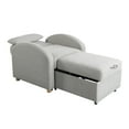 thumbnail image 6 of Serta Thornton Modern Convertible Chair with Twin Size Sleeper, Light Gray Chenille Fabric, 6 of 15