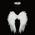 thumbnail image 4 of Angel Wings and Halo for Adult Fairy Angel Wings Costume with Adjustable Strap for Women Christmas Halloween Cosplay Birthday Wedding Party, 4 of 7