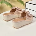thumbnail image 4 of PiGOGI Women's Bow Wedge Sandals Thick Sole Open Toe Non-Slip Comfortable Beach Slides Summer Pink 5.5, 4 of 9