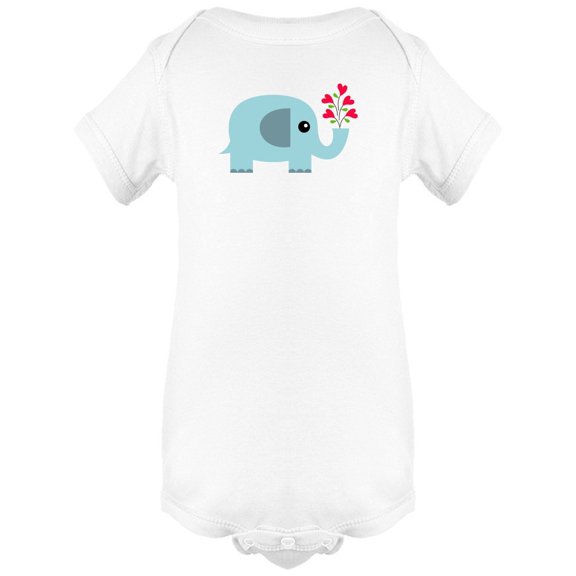 Cute Floral Elephant Doodle Bodysuit Infant -Image by Shutterstock,  Newborn