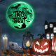 thumbnail image 4 of Txlixc poste de pared de luz nocturna de Halloween, decoración de luz nocturna de murciélago de bruja de luna 3D Txlixc  moda, 4 of 6