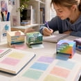 thumbnail image 4 of Transparent Pull-Out Sticky Notes, Clear Pop up Note, Pastel Memo Pads | Self-Adhesive Sparkle Page Markers with Colorful Designs, Glitter Notepads Stationery, Small to Do List,105 Sheets/Box, 4 of 6