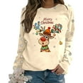 thumbnail image 2 of Merry Christmas Sweatshirts for Women 2025 Long Sleeve Crewneck Cute Reindeer Graphic Sweatshirt Pullover Tops, 2 of 6