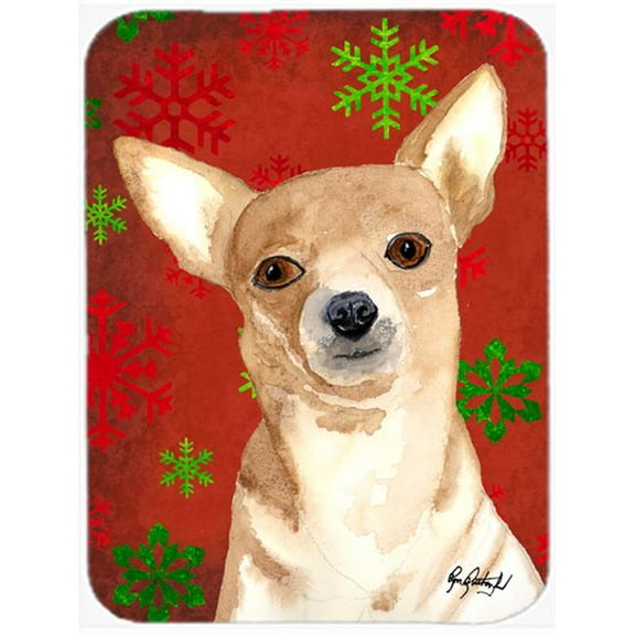 Carolines Treasures  Red Snowflake Chihuahua Christmas Mouse Pad- Hot Pad or Trivet