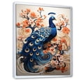 thumbnail image 2 of Designart "Peacock'S Colors In The Flowers" Animals Peacock Floater Framed Canvas Art Print, 2 of 5