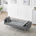 thumbnail image 2 of Newboti Furniture 71.7 - inch Grey Teddy Fleece Sofa Bed with Two Included Throw Pillows BN.8502, 2 of 9