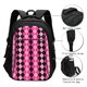 thumbnail image 3 of Balery pink and black argyle Mochila con carga USB para hombre y mujer - Mochila impermeable y antirrobo para portátil con puerto USB para viajes, trabajo, estudios y universidad, 3 of 7