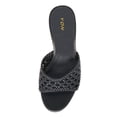 thumbnail image 2 of YDN Women Open Round Toe Woven Mules Slip on Cutout Chunky High Heels Casual Dressy Work Slide Sandals Size 10 Black, 2 of 4