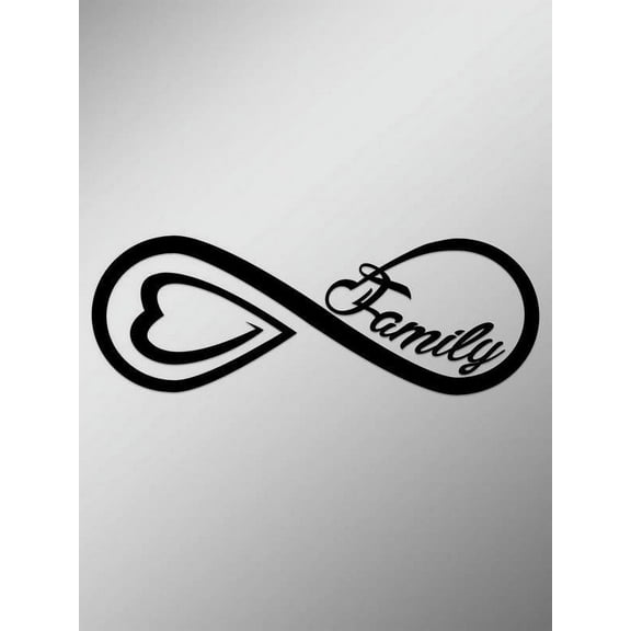 Family Infinity Vinyl Decal Sticker | Cars Trunks Vans SUVs Laptops Windows Walls Cups | Black | 7 X 2.5 | KCD2155