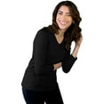 thumbnail image 1 of BlueGeneration Ladies 3/4 Sleeve V-Neck - Black 3 Extra Large Solid, 1 of 1