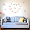 thumbnail image 2 of 24 Uds pegatinas de pared de mariposa 3d calcomanías decoración de pared de habitación para decoraciones de boda de fiesta de dormitorio (oro rosa) Feliz Sencillez, 2 of 3