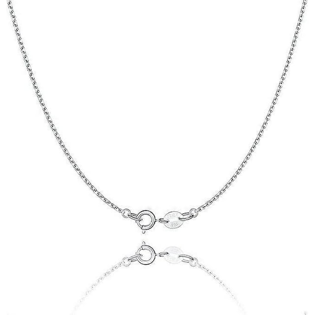 Sterling Silver Chain Necklace Women Girls Chain 1.1mm Chain Necklace Upgraded Spring Ring Clasp - Thin and Sturdy