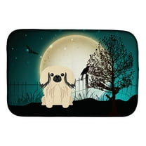 Halloween Scary Pekingnese Cream Dish Drying Mat
