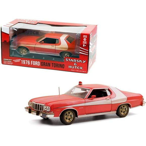 Greenlight 84121 1976 Ford Gran Torino Red with White 1 by 24 Scale Diecast Model Car