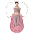 thumbnail image 2 of facefd Exercise Skipping Mat High Density Anti work out Slip Cushion Yoga Mat Buffer Pad Pink Thick 8mm, 2 of 9